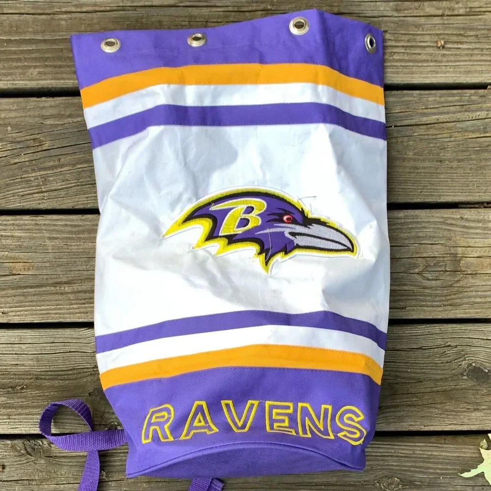 Baltimore‎ Ravens Bag Backpack Gym Bag NO DRAWSTRING Canvas Embroidered NFL
